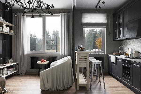 Стильные мужские апартаменты в стиле лофт от Дениса Красикова