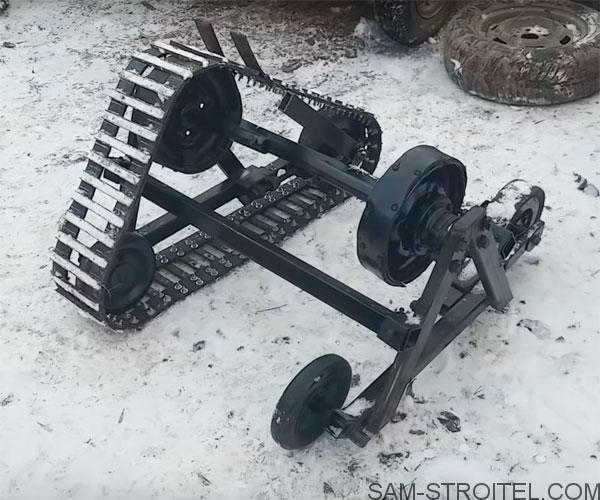 Самодельный вездеход снегоход из мотоблока
