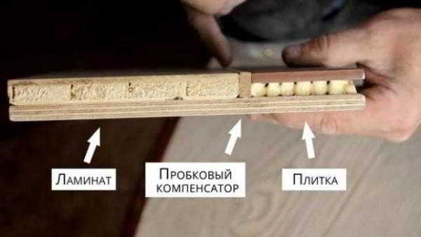 Пробковые компенсаторы: как состыковать разные покрытия пола