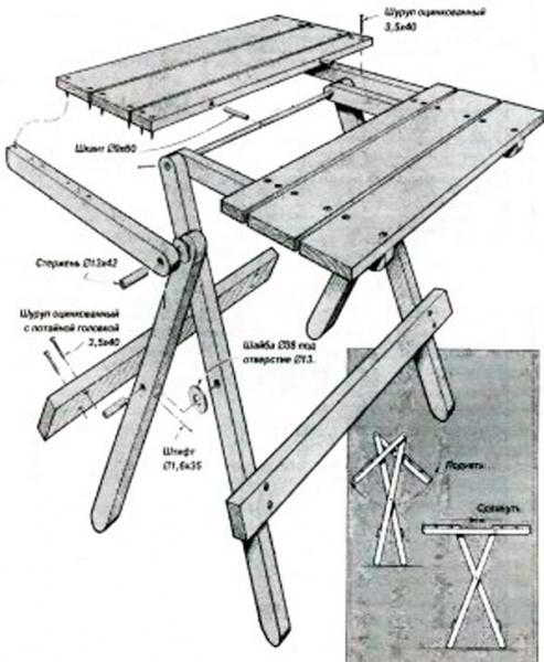 Складной стол своими руками: чертежи, фото