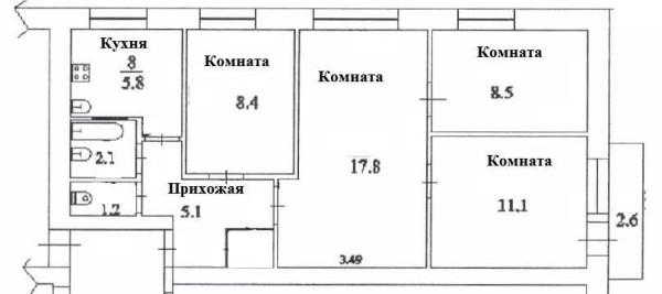 Варианты переделки хрущевок: 1, 2, 3, 4 — х комнатные, фото до и после