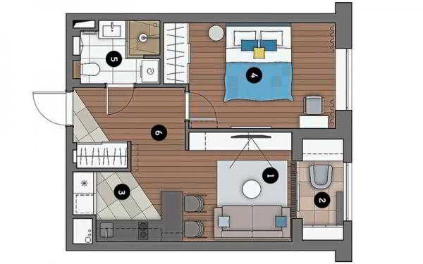 Однокомнатная квартира 40-42 метра: дизайн-проекты, фото интерьеров