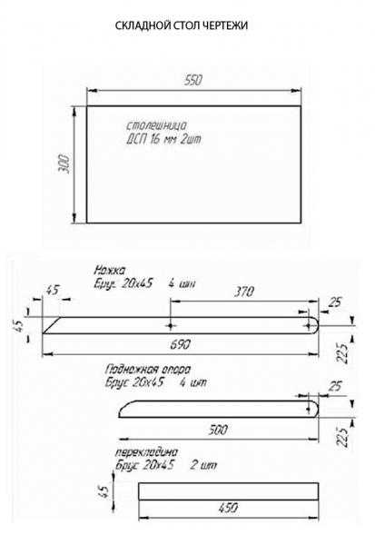 Складной стол своими руками: чертежи, фото