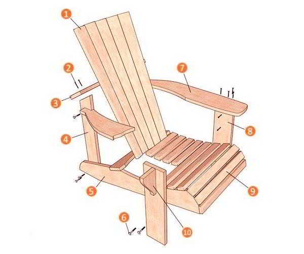 Садовое кресло: чертежи, фото