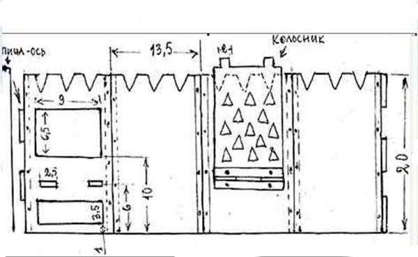 Чертежи печей щепочниц с размерами
