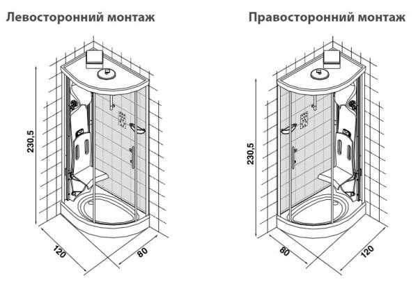 Душевая кабина 120 на 80 см: предлагаемые виды и способы установки