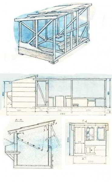 Как построить курятник своими руками чертежи