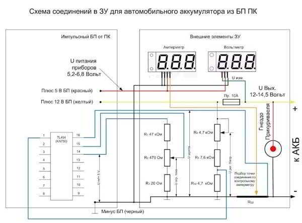 Зарядное устройство сделанное из блока питания от компьютера