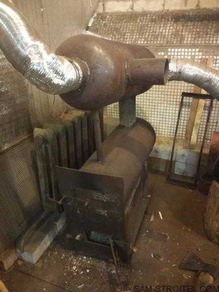 Печь из двух газовых баллонов Печь из двух газовых баллонов