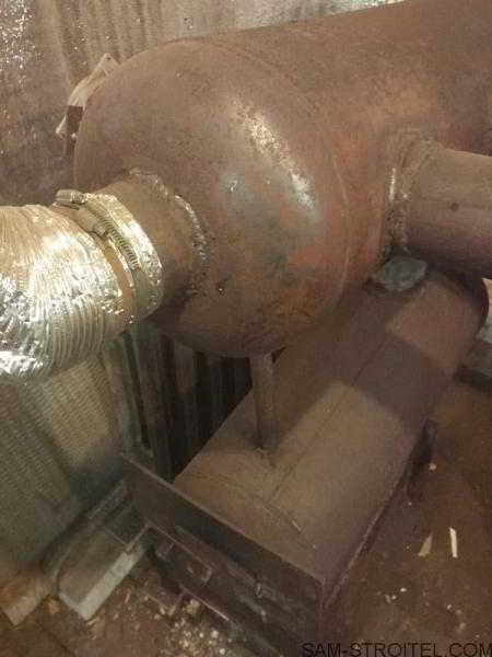 Печь из двух газовых баллонов Печь из двух газовых баллонов