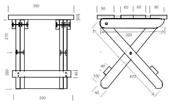 Как сделать складной стул: чертежи, фото