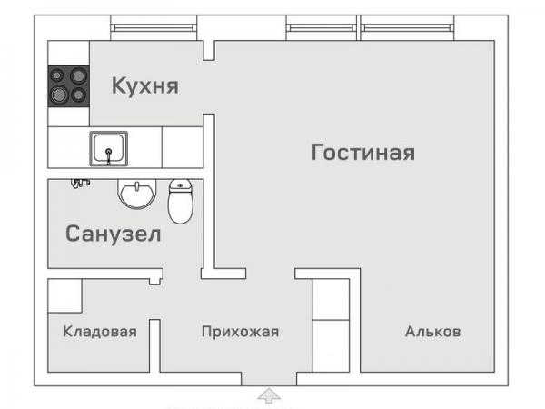 Дизайн однокомнатной квартиры 30-32 метра: светлый скандинавский интерьер (7 фото обзоров)