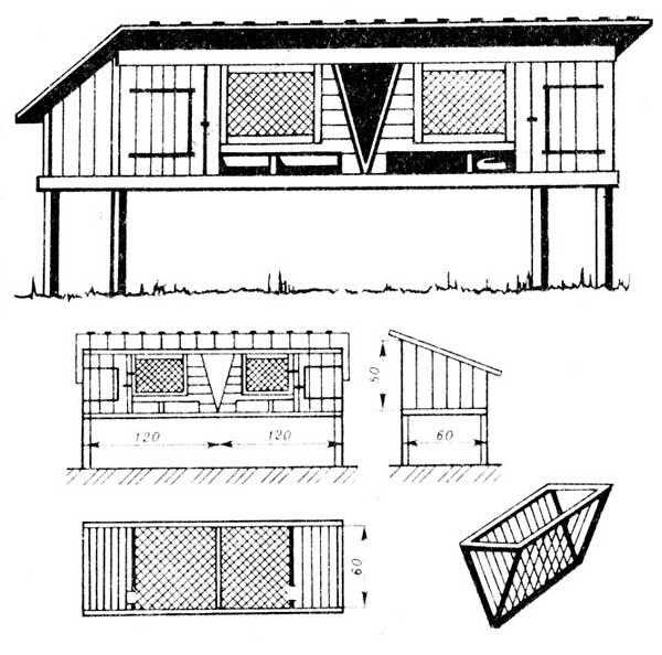 Клетки для кроликов фото и чертежи