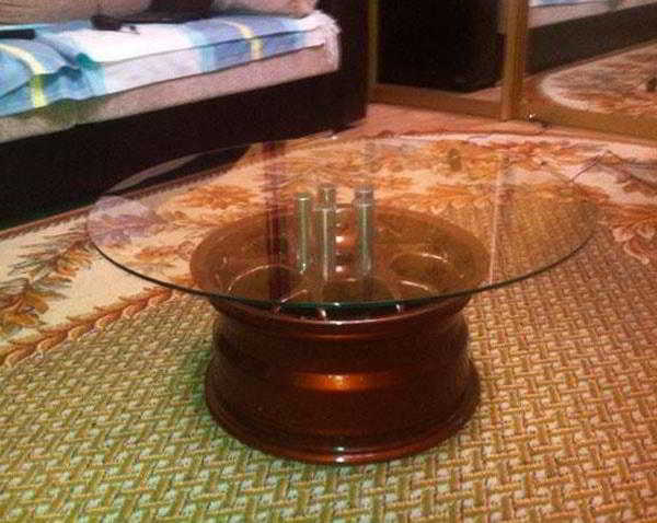 Стол из стекла, авто и мото дисков