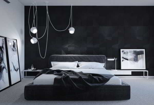 Черный цвет в спальной комнате: где и как его лучше применить