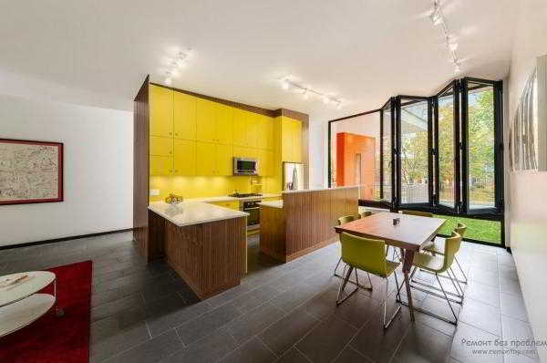 	Интерьер кухни желтого цвета – лучик солнца в квартире				