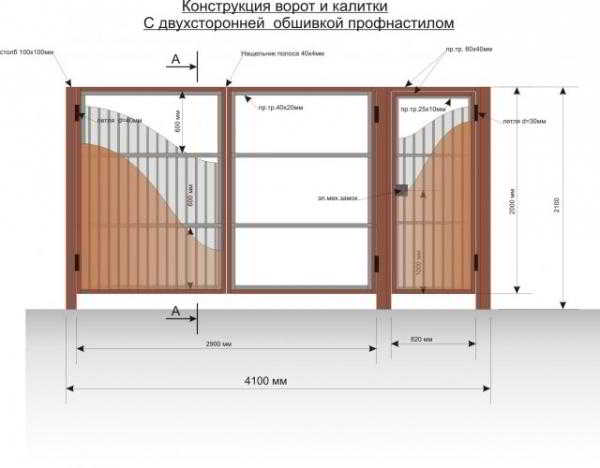 Распашные ворота своими руками, чертежи, видео, пошаговая инструкция