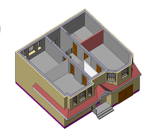 Удобная планировка двухэтажного дома с гаражом