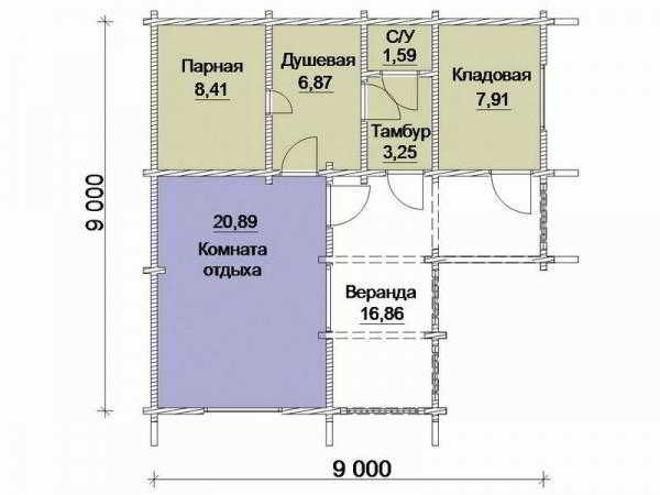 
			Баня с барбекю под одной крышей		