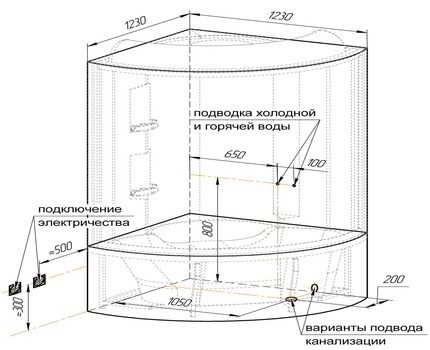 Душевая кабина своими руками: порядок сооружения и подключения к коммуникациям Душевая кабина своими руками: порядок сооружения и подключения к коммуникациям