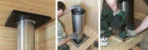 
			Как сделать трубу в бане через потолок		