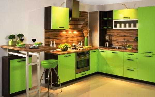 Кухня в зеленом цвете: оттенки, сочетания, фото интерьеров