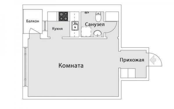 Квартира-студия 30-31 кв.метр: фото, обзоры, дизайн интерьера (5 проектов)