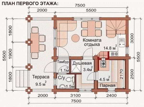 
			Проект бани двухэтажной		