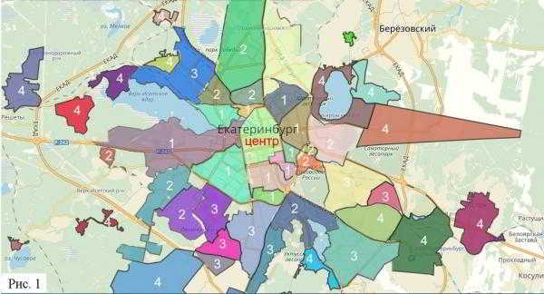 Карта микрорайонов екатеринбурга с границами