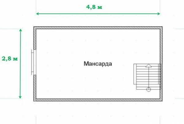 Баня 5х4 с мансардой