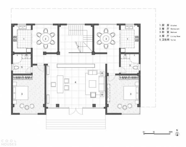 Традиционный китайский дом в белой модернистской коробке, Китай