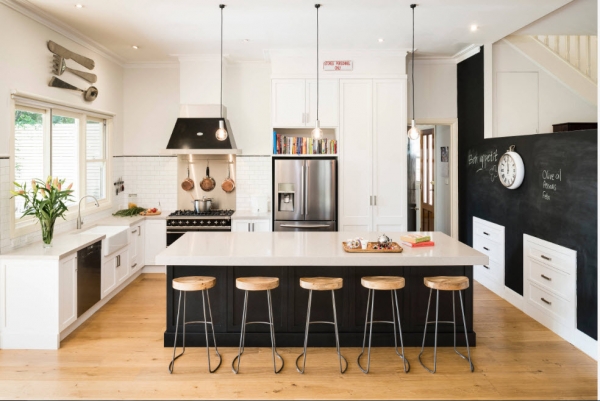 	Черно-белая кухня – особенности контрастного дизайна				
