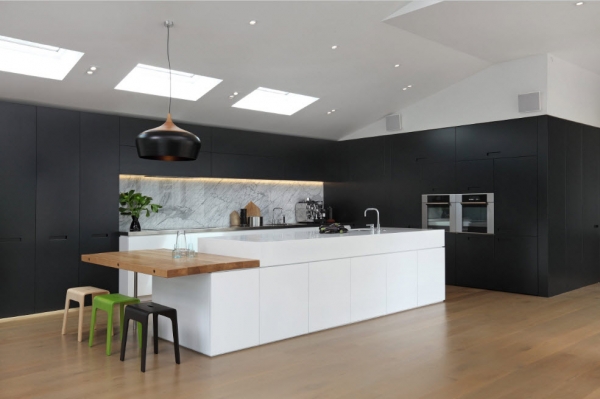 	Черно-белая кухня – особенности контрастного дизайна				