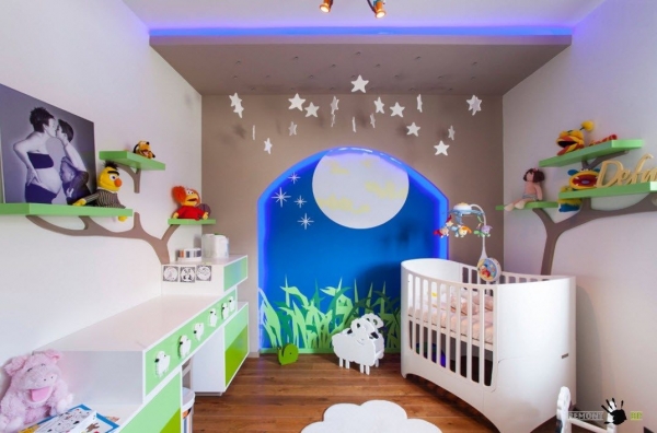 	Дизайн интерьера комнаты для новорожденного				