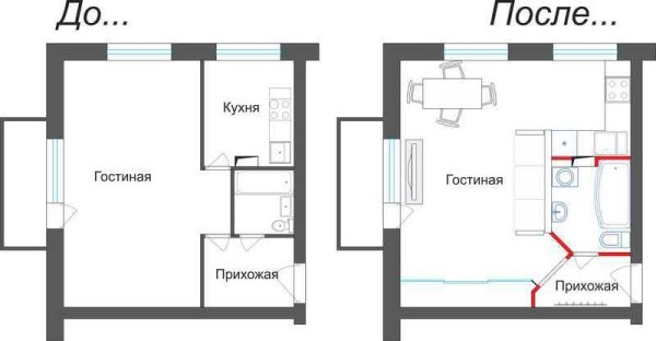 Как из 2 комнат в хрущевке сделать шикарную евро однушку или просторную студию