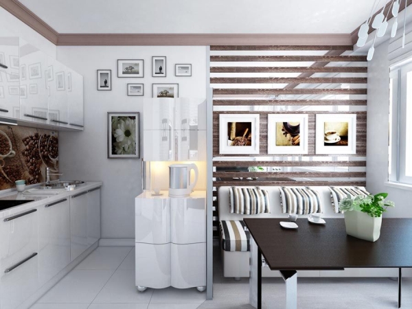 	Современная гостиная с мини-кухней: идеи рационального использования пространства 15 кв. м				
